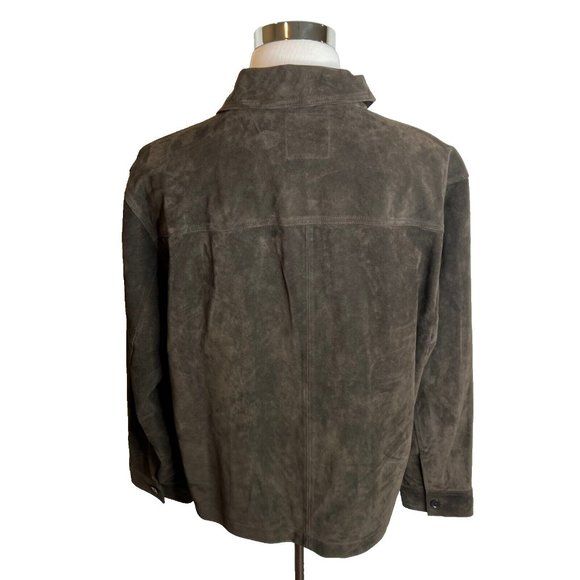 Madewell $550 Suede Leather Boxy Shirt Jacket Brown Size XL NM685 - Picture 7 of 9